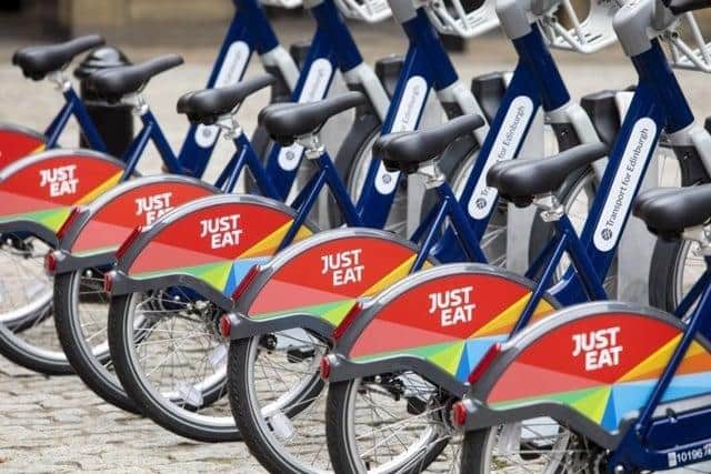Just Eat bikes are available to hire across Edinburgh.