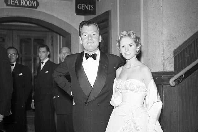 Kenneth More and Muriel Pavlov at Playhouse Theatre Edinburgh for a Film Festival presentation of  Reach for the Sky in 1956