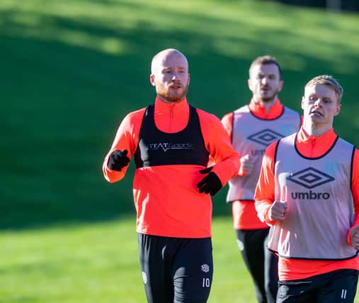 Hearts striker Liam Boyce is pushing to return from injury.