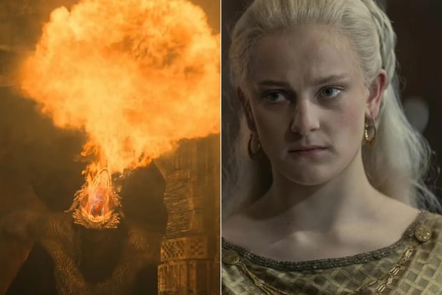 Dreamfyre is the mount of Helaena Targaryen, Queen Alicent's second child with King Viserys. She was hatched during the time of Aegon the Conqueror, so is huge and around 100 years old. There are theories she hatches Daenerys Targaryen's dragon eggs.