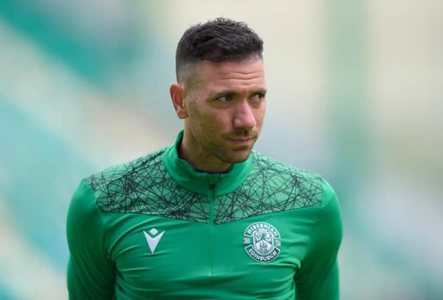 EDINBURGH, SCOTLAND - AUGUST 30: Hibernian's Ofir Marciano before a Scottish Premiership match between Hibernian and Aberdeen at Easter Road on August 30, 2020, in Edinburgh, Scotland. (Photo by Mark Scates / SNS Group)