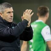Hibs manager Nick Montgomery after the 2-2 draw with Ross County. (Photo by Ross Parker / SNS Group)