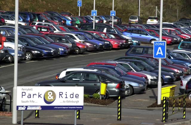 Inverkeithing Ferrytoll  Park and Ride is busier than usual on the day of the Scotrail Train strikes.