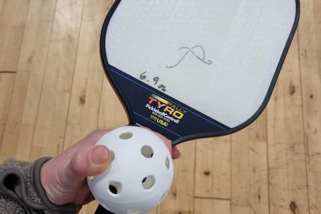 Pickleball paddle and ball