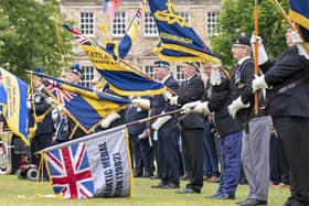 Standard Bearers, who joined military personnel, alongside Falklands veterans and members of the wider armed forces community, to remember the 40th anniversary of the end of the conflict, during a parade and service of remembrance in Edinburgh.