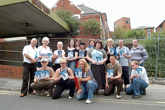 Members of Mansfield Palace Community Theatre posing outside the old General Hospital in 2006.
Their play 'A Site for Sore Eyes' was about ghosts at the hospital which has stood empty for years.