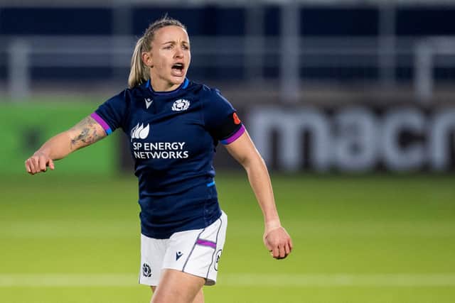 Chloe Rollie scored the last-gasp try which saw Scotland reach the Final Qualification Tournament.  (Photo by Ross Parker / SNS Group)