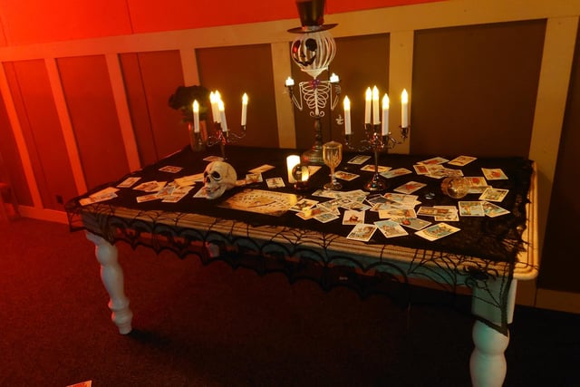 This table was full of spooky treats in the Witches Labyrinth at the Conifox Halloween Fireworks event.