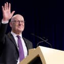 John Swinney delivers his keynote speech at the Scottish National Party annual conference