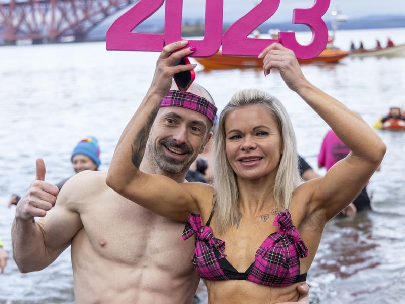 Revellers at the Loony Dook