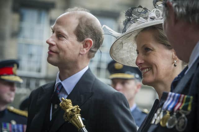 Prince Edward and wife Sophie at St Giles Cathedral in 2014.  Picture: Steven Scott Taylor.
