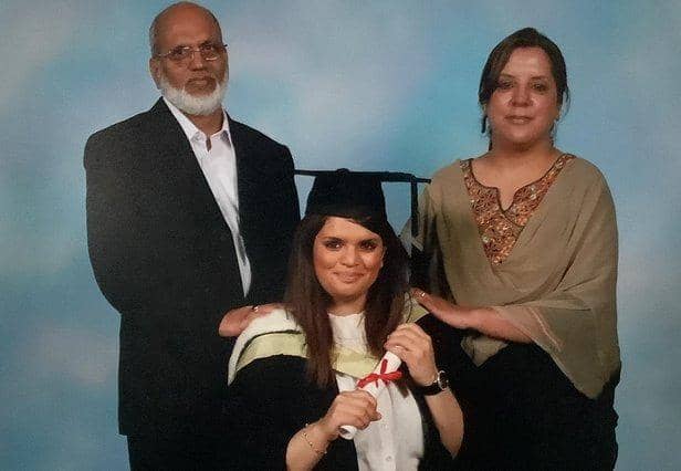 Fawziyah with her parents Mohammed and Yasmin Javed.