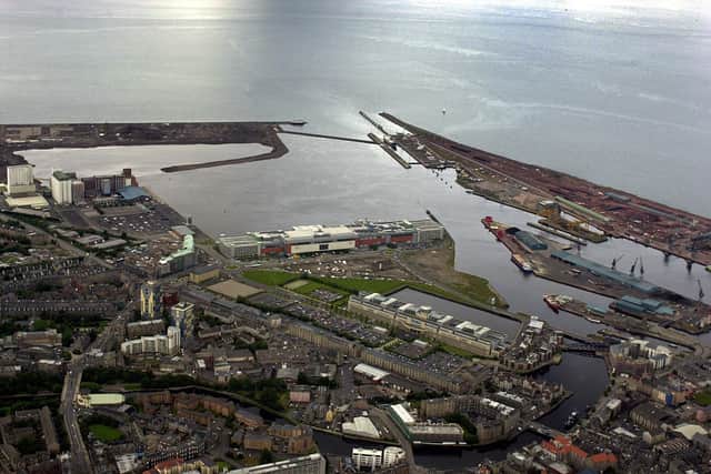 An aerial shot of Leith Docks taken in 2002, just two years before plans were mooted to build a 5,000 capacity music arena there.