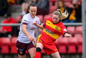 Ciara Grant has become a set-piece specialist for Hearts this season. Credit: Malcolm Mackenzie