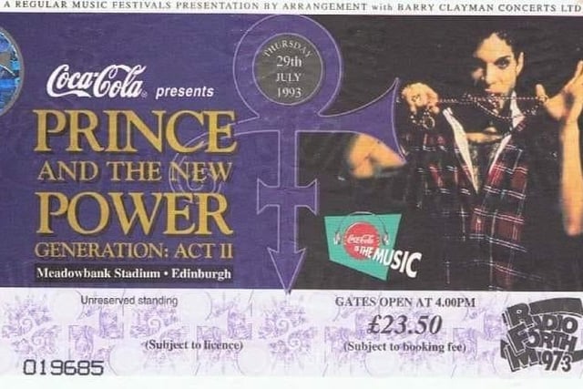 Jonathan Hume sent in this colourful ticket stub from the Prince concert at Meadowbank Stadium in 1993, with 3 non blondes as support.. "Fantastic day," he said.