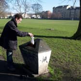Cleaning up in Edinburgh's Pilrig Park - a survey has found Edinburgh is the worst place in the UK for dog fouling.