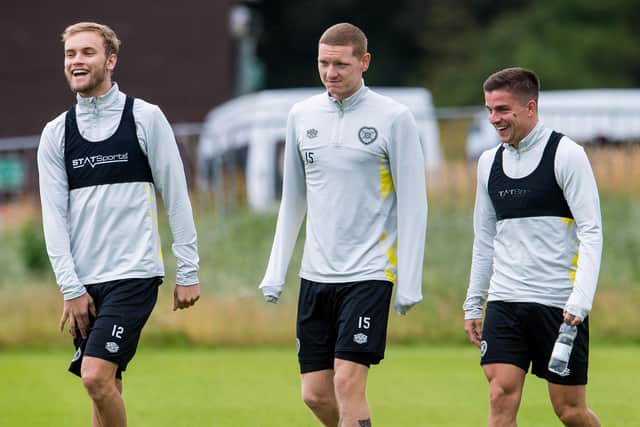 Hearts´ Aussie trio, Nathaniel Atkinson, Kye Rowles and Cammy Devlin, are all at different stages in terms of peaking for the World Cup. Picture: Ross Parker / SNS