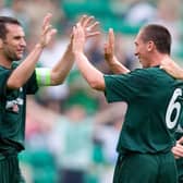Stephen Glass and Scott Brown playing together at Easter Road. Picture: SNS