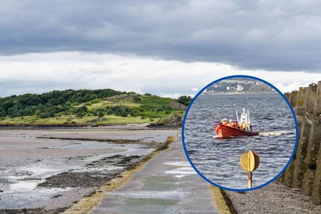 Three people had to be rescued by HM Coastguard after becoming stranded on Cramond Island this afternoon.