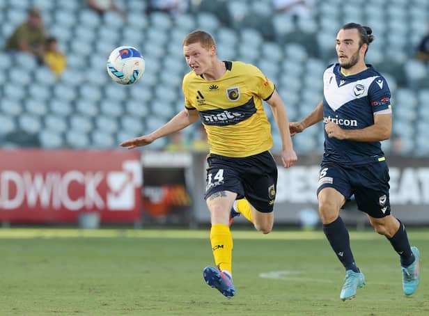 New Hearts signing Kye Rowles in action for Central Coast Mariners. Pic: Getty Images