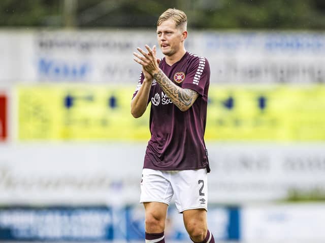 Hearts defender Frankie Kent will be an important figure against PAOK Salonika on Thursday. Pic: SNS
