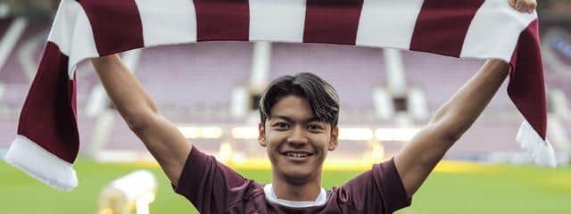 Yutaro Oda is now a Hearts player. Pic: Heart of Midlothian FC