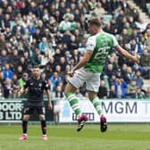 Will Fish scores what turned out to be the winner for Hibs against St Mirren