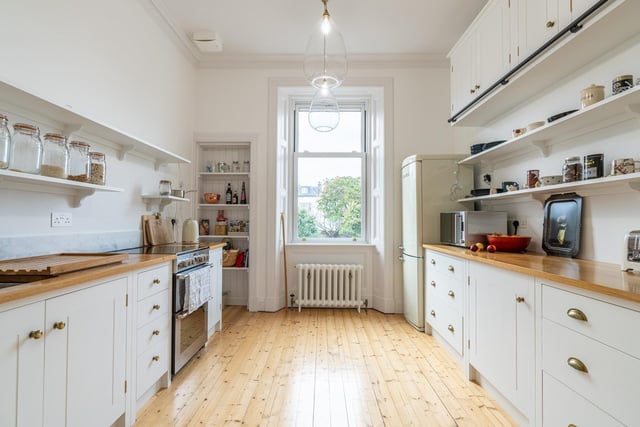 This very spacious kitchen, complete with plenty of storage, acts as the hub of the flat. It is light, airy and somewhat of a blank canvas, giving new buyers the chance to leave their own stamp on the space.