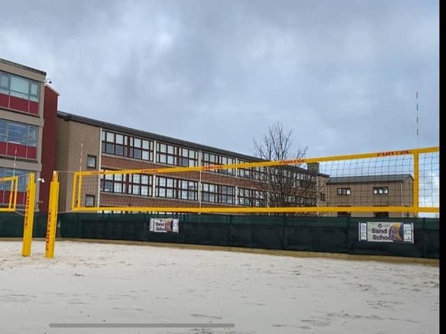 Liberton's beach volleyball court is the first permanent school-based facility of its kind in Scotland