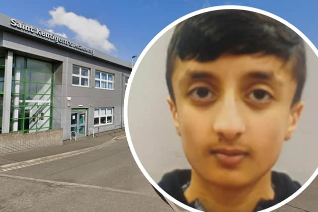 Hamdan Aslam, 14, died at St Kentigern’s Academy in Blackburn, West Lothian on Tuesday, June 6 2023.