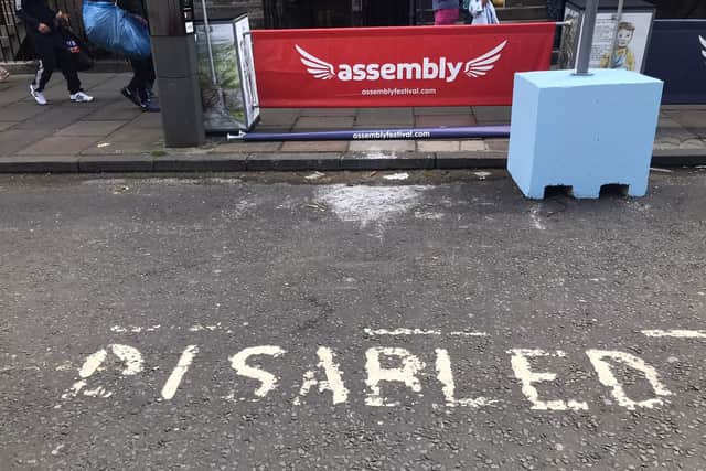 Disabled bays outside the Assembly Rooms in George Street are out of action during the Festival.