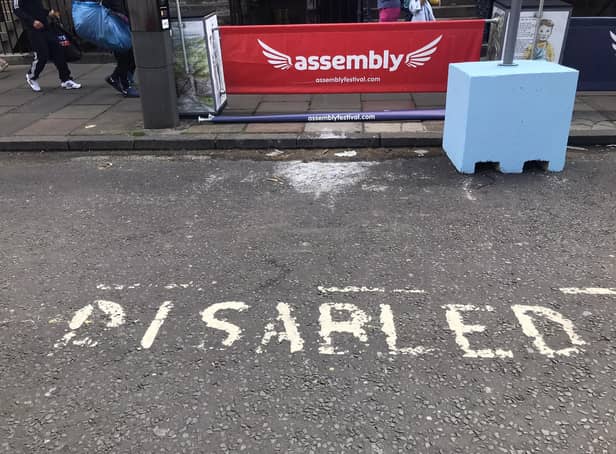 Disabled bays outside the Assembly Rooms in George Street are out of action during the Festival.
