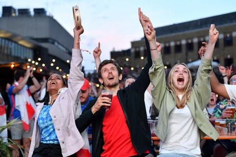 Fans at the Vinegar Yard in London were ecstatic as the England squad scored goal after goal