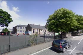 Today's collision happened near the entrance to Corstorphine Primary School. Pic: Google