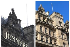 Left, the classic Jenners signage; and right, how it looks after the removal started. Credit Angela Smith.