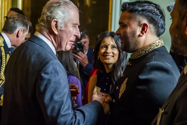 Shahid Khan – a DJ better known as Naughty Boy, who also appeared on I’m A Celebrity last year – was one of the first guests to meet the King in the palace’s Great Gallery. He labelled Charles the “people’s King” after their conversation which touched on Khan’s 68-year-old mother Zahida.