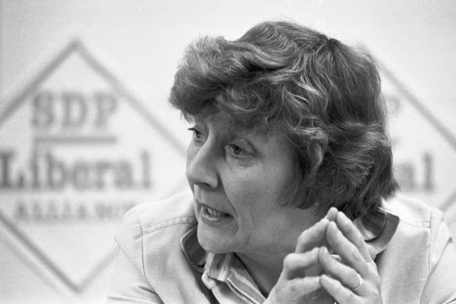 Social Democratic Party/SDP MP Shirley Williams in Edinburgh in September 1987.