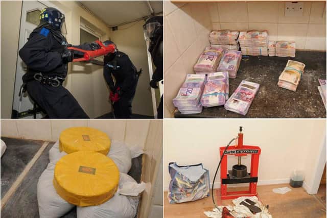 Some of the drugs and cash recovered by Police Scotland.