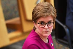 Scotland's First Minister Nicola Sturgeon during First Minster's Questions at the Scottish Parliament in Holyrood, Edinburgh. Picture date: Thursday March 10, 2022.