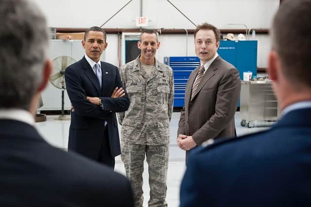 'I’m still an ex-US military man at heart,' the Skyrora COO states, pictured here with former US president Barack Obama and SpaceX boss Elon Musk at the Kennedy Space Center in 2010. Picture: NASA/Bill Ingalls.