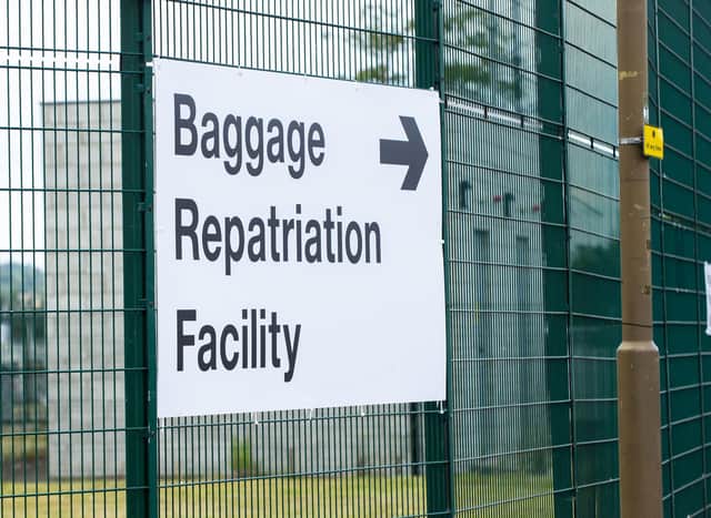 Passengers whose luggage was handled by Swissport can now attend a temporary baggage facility at the Royal Highland Centre to collect delayed bags. , Picture Lisa Ferguson
