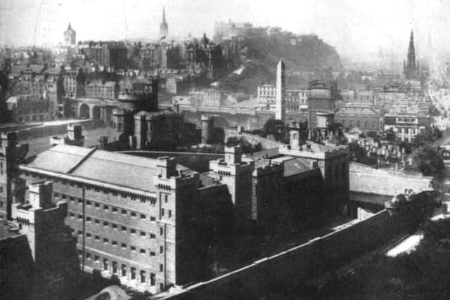 Calton Jail with Edinburgh Castle in the background.  Image: Crown Copyright courtesy SPS