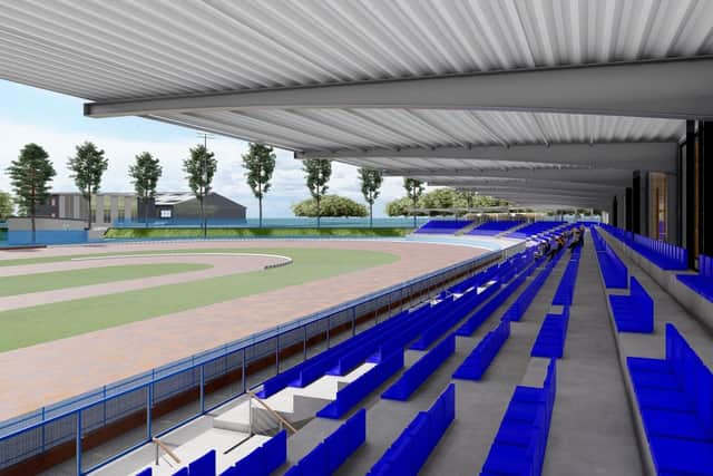 The new 1,500-seated stand at the West Lothian Community Stadium will provide spectacular viewing. Picture: Edinburgh Monarchs.