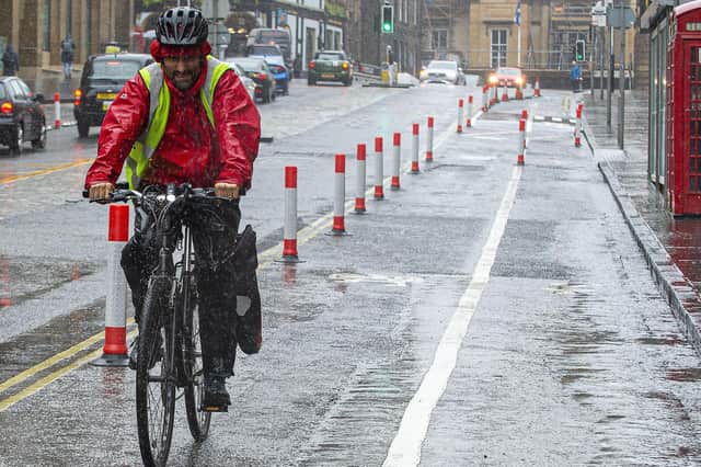 The Spaces For People project in Edinburgh has seen new cycle lanes created in the city (Picture: Lisa Ferguson)