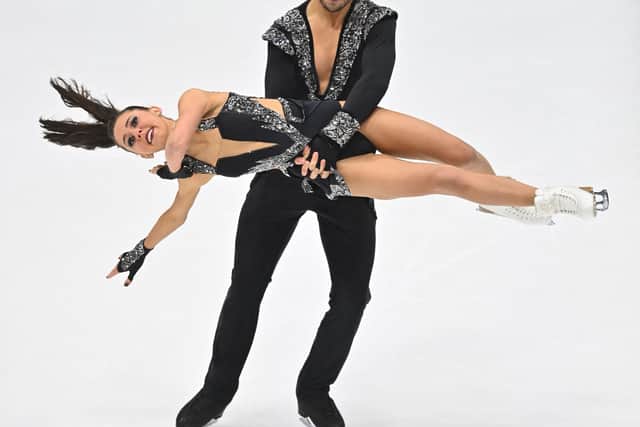 Britain's Lilah Fear and Lewis Gibson perform during the European Figure Skating Championship in Tallinn earlier this month