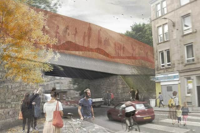 A new bridge will be built over Dalry Road. Image: HarrisonStevens
