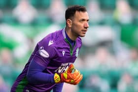 Ofir Marciano in action for Hibs. The goalkeeper's contract is up in the summer although the Easter Road side are keen to retain his services