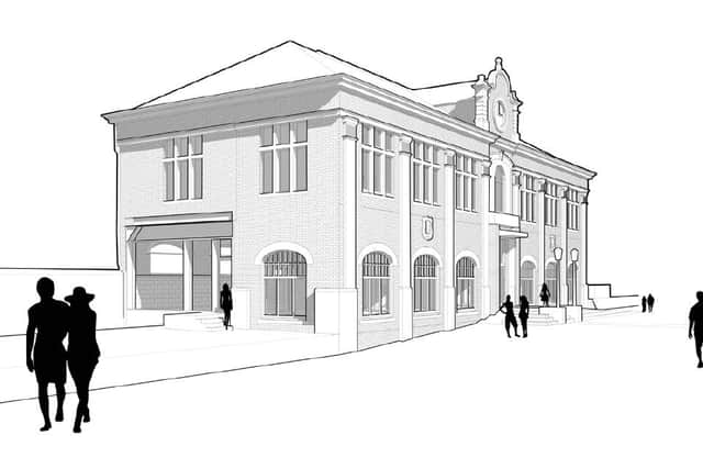 A sketch of how the refurbished building will look