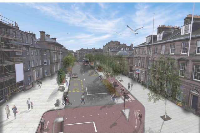 An artist's impression of proposed changes to Bernard Street in Leith.