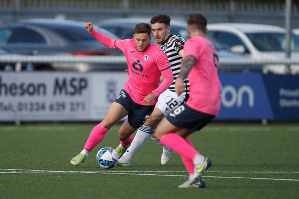 Jamie Gullan playing for Raith Rovers against Queen's Park, another of his old sides, at Ochilview Park earlier this month. Picture: Ian Cairns